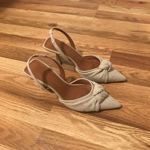 Beige/tan closed toe high heels